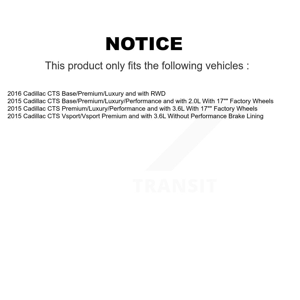 Front Rear Coated Disc Brake Rotors And Ceramic Pads Kit For Cadillac CTS