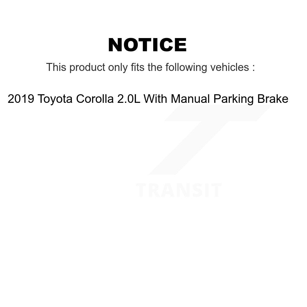 [Rear] 2019 Toyota Corolla 2.0L Premium Coated Rotors & Ceramic Pads Brake Kit For Max Braking