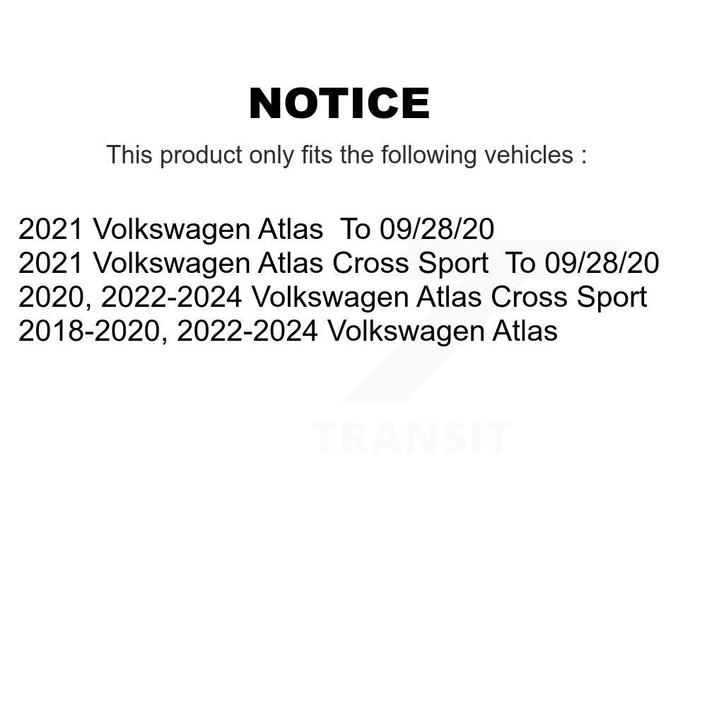 Front Coated Disc Brake Rotor & Ceramic Pad Kit For Volkswagen Atlas Cross Sport