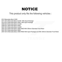 Charger l'image dans la galerie, Front Coated Brake Rotor Ceramic Pad Kit For Mercedes-Benz S550 SL550 CL550 S600