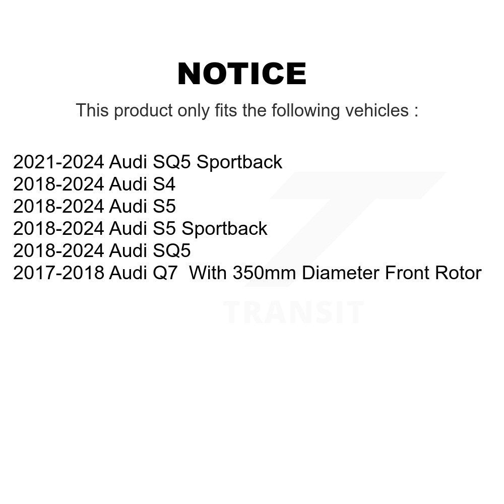 Front Coated Disc Brake Rotors & Ceramic Pad Kit For Audi Q7 SQ5 S5 S4 Sportback