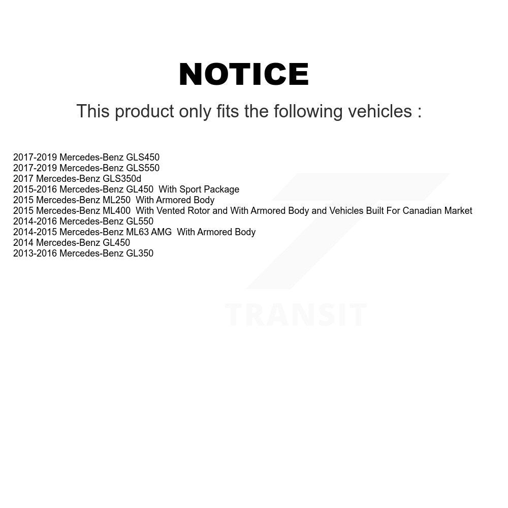 Rear Coat Brake Rotor Ceramic Pad Kit For Mercedes-Benz GLS450 GL450 GLS550 ML63