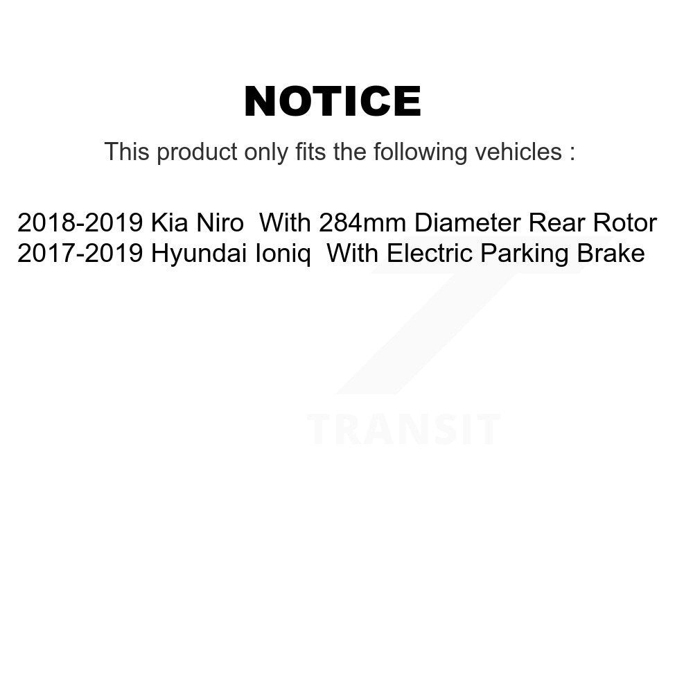Front Rear Coated Disc Brake Rotors & Ceramic Pad Kit For Kia Niro Hyundai Ioniq