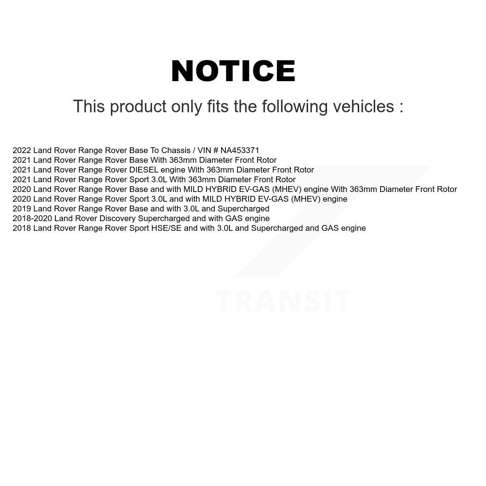 Front Coat Disc Brake Rotor Ceramic Pad Kit For Land Rover Range Sport Discovery
