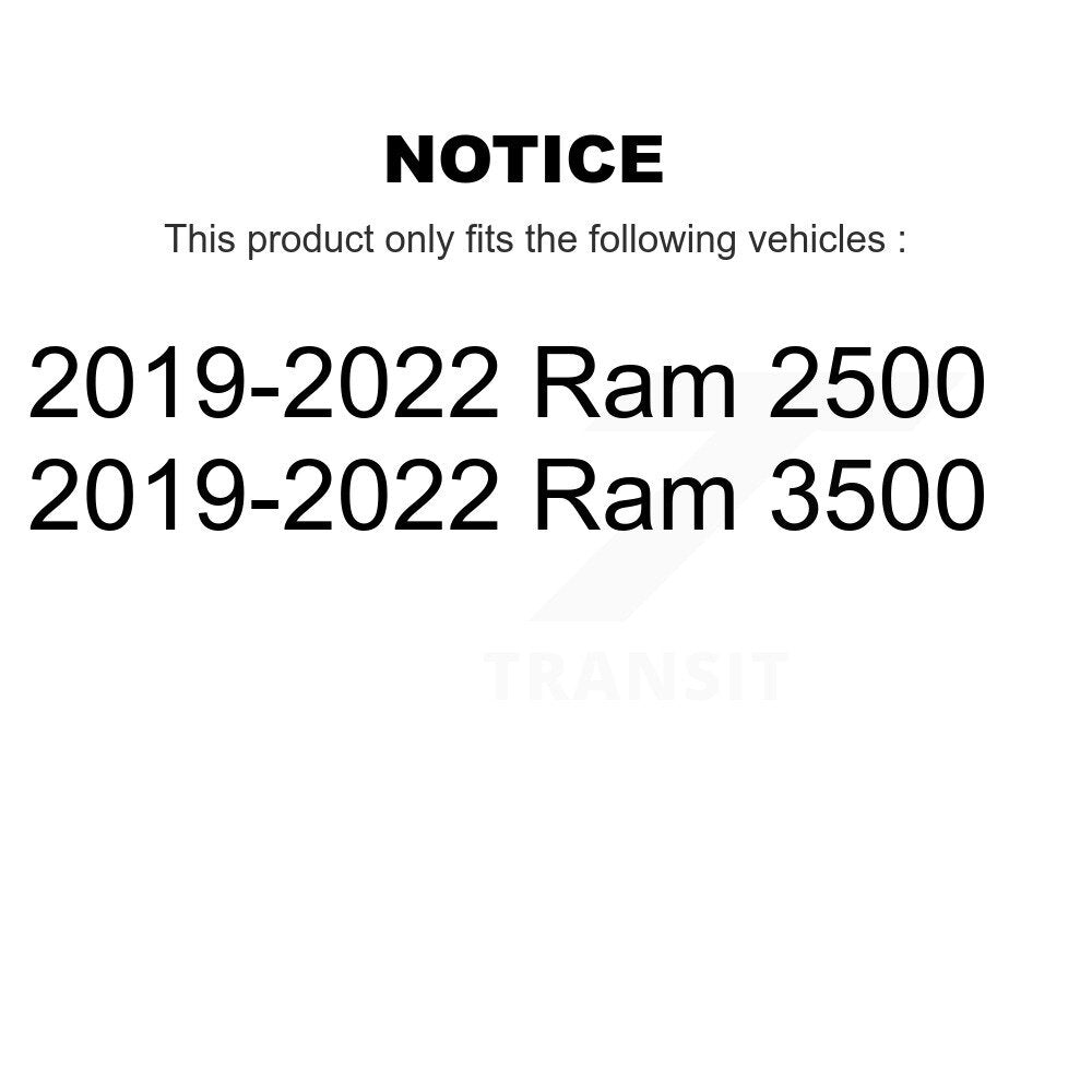 Front Coated Disc Brake Rotors And Ceramic Pads Kit For 2019-2022 Ram 2500 3500