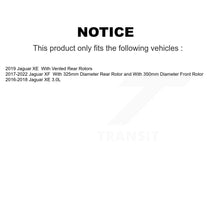 Load image into Gallery viewer, Rear Coated Disc Brake Rotors And Ceramic Pads Kit For Jaguar XE XF