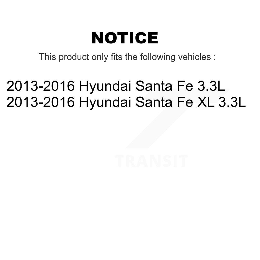 Front Rear Coated Disc Brake Rotor Ceramic Pad Kit For 2013-2016 Hyundai Santa Fe XL 3.3L KGT-103236