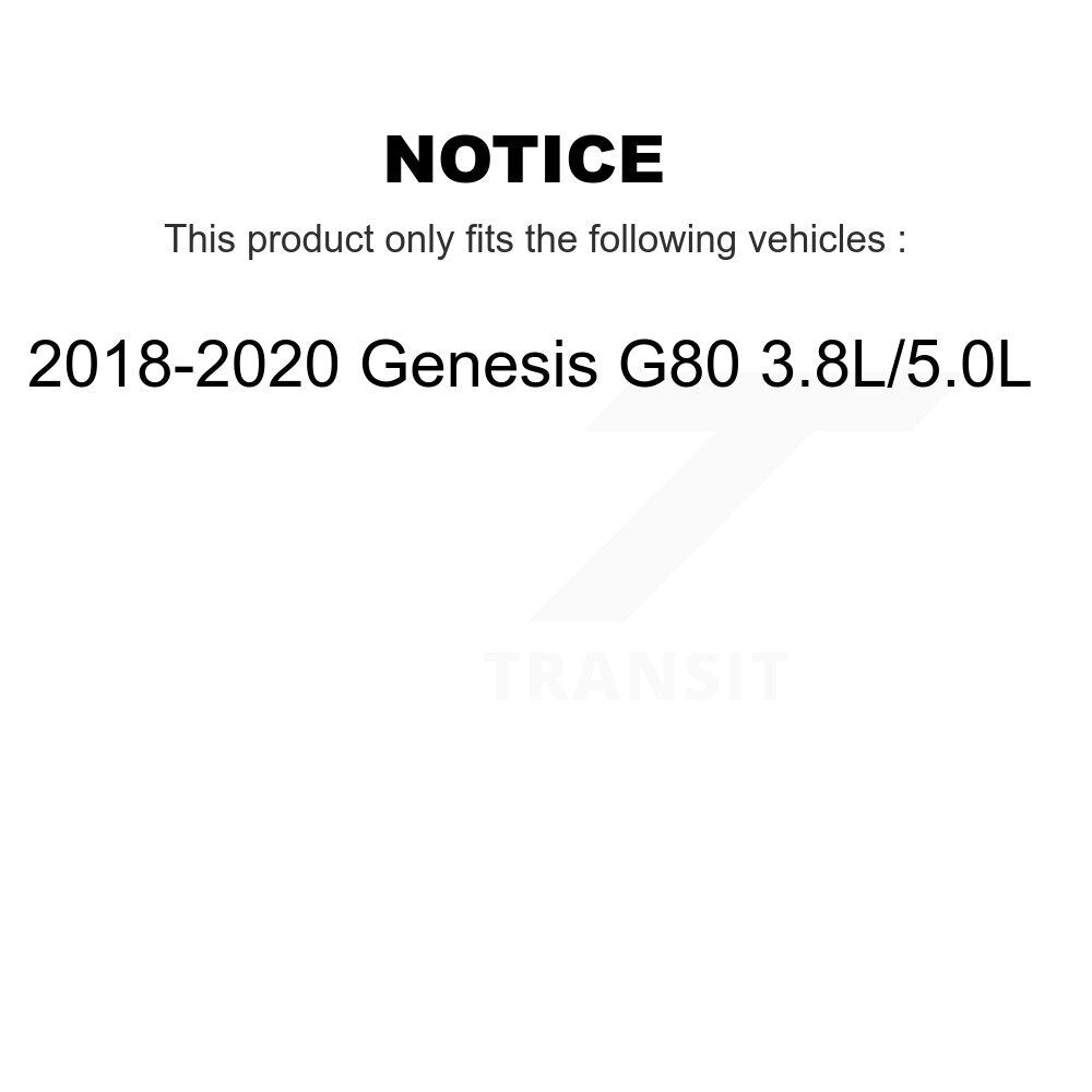 Rear Coated Disc Brake Rotors And Ceramic Pads Kit For 2018-2020 Genesis G80 3.8L 5.0L KGT-103274