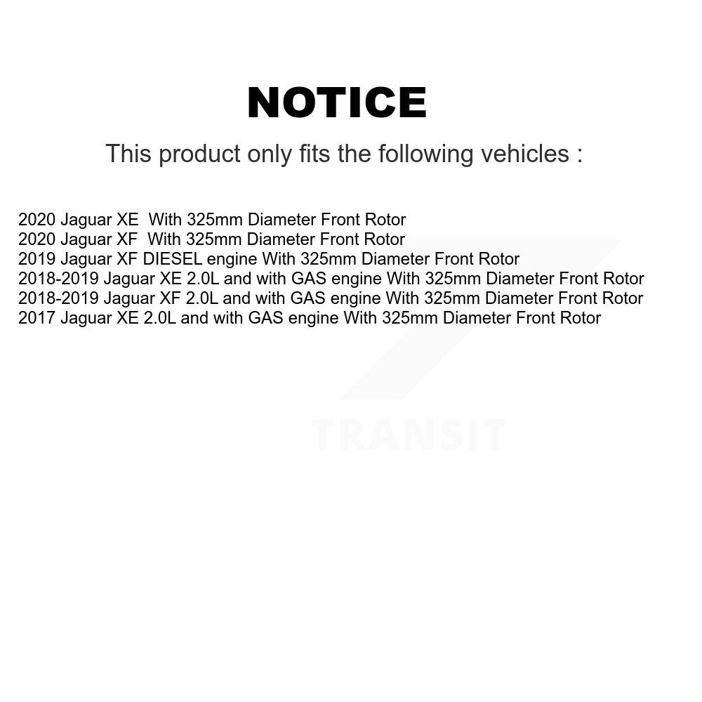 Front Coated Brake Rotor Ceramic Pad Kit For Jaguar XE XF With 325mm Diameter KGT-103485