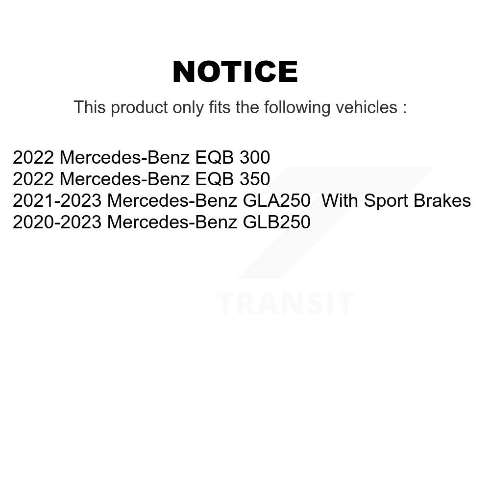 Rear Coated Disc Brake Rotors Ceramic Pad Kit For Mercedes-Benz GLB250 GLA250 EQB 350 300 KGT-103548