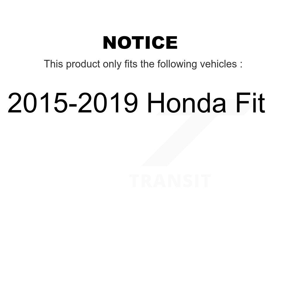 Front Rear Coated Disc Brake Rotor Ceramic Pad And Drum Kit (9Pc) For 2015-2019 Honda Fit KGT-103607