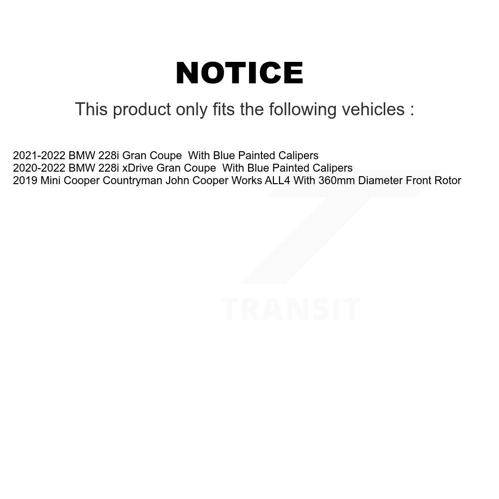 Front Rear Coated Brake Rotor & Ceramic Pad Kit (6Pc) For Mini Cooper Countryman BMW 228i KGT-103612