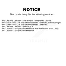 Load image into Gallery viewer, Front Coated Disc Brake Rotors And Ceramic Pads Kit For Cadillac Chevrolet Camaro CTS CT6 KGT-104308