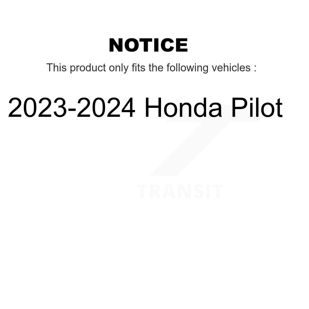 Rear Coated Disc Brake Rotors And Ceramic Pads Kit For 2023-2024 Honda Pilot KGT-104355