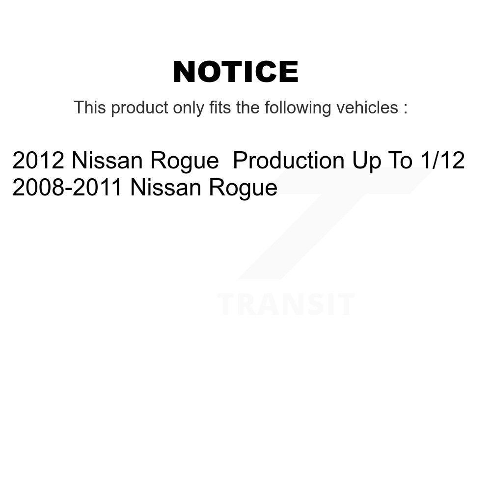 2013 Nissan Rogue , 2012 Nissan Rogue , 2008-2011 Nissan Rogue  Front Suspension Strut Coil Spring Assembly Kit