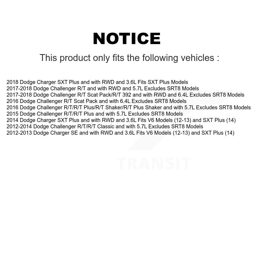 Front Right Complete Shock Assembly & TOR Link Kit For Dodge Challenger Charger