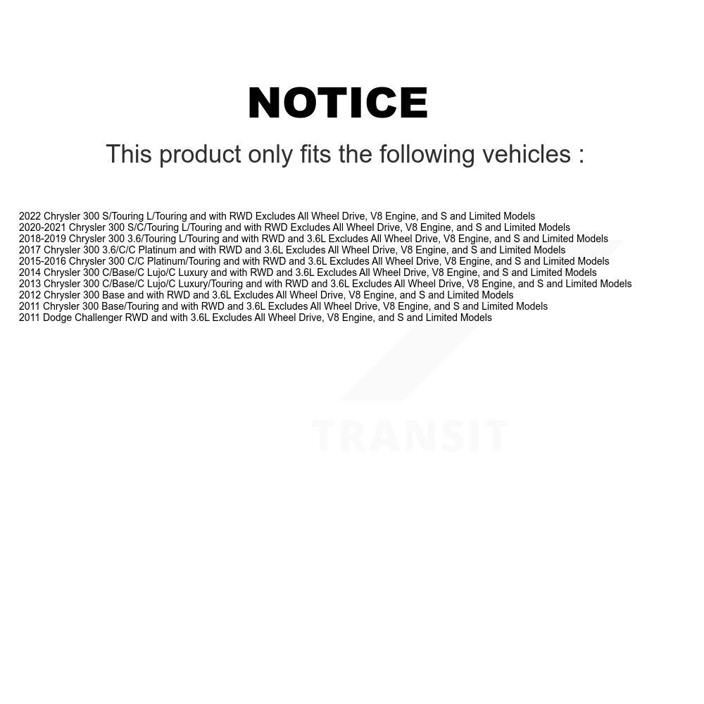 Front Right Shock Assembly And TOR Link Kit For Chrysler 300 Dodge Challenger