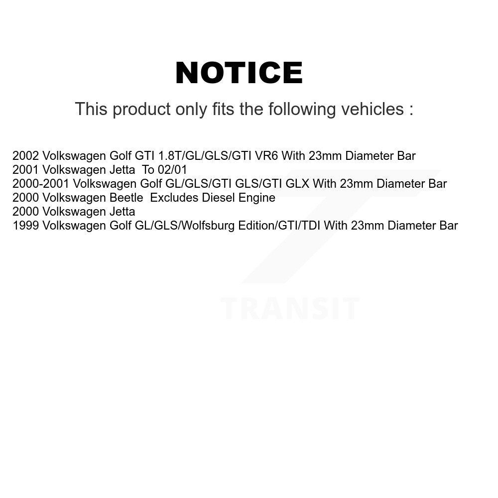 2001 Volkswagen Jetta , 2000-2001 Volkswagen Golf  , 2000 Volkswagen Jetta , 1999 Volkswagen Golf Front Suspension Strut Coil Spring Assembly Kit