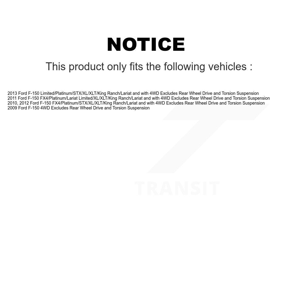 2013 Ford F-150 , 2012 Ford F-150 , 2011 Ford F-150 , 2010 Ford F-150 , 2009 Ford F-150 Front Suspension Strut Coil Spring Assembly Kit