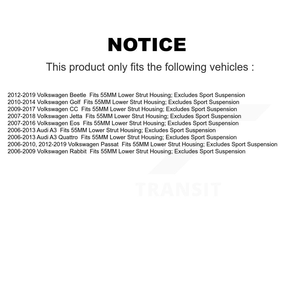 Front Shock Assembly TOR Link Kit For Volkswagen Jetta Passat Golf Beetle Rabbit