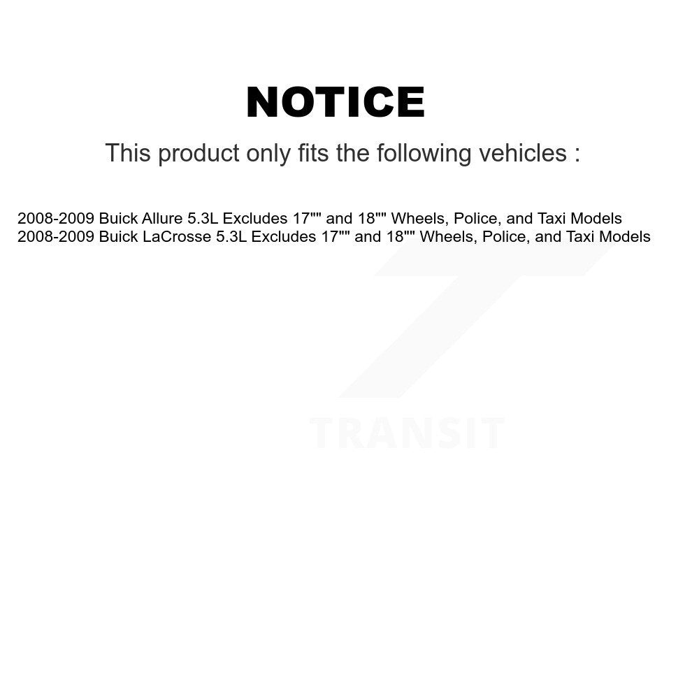 2008-2009 Buick Allure  , 2008-2009 Buick LaCrosse  Front Suspension Strut Coil Spring Assembly Kit