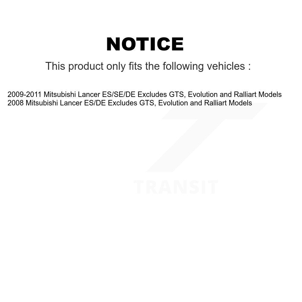 2009-2011 Mitsubishi Lancer  , 2008 Mitsubishi Lancer Front Left Suspension Strut Coil Spring Assembly Kit