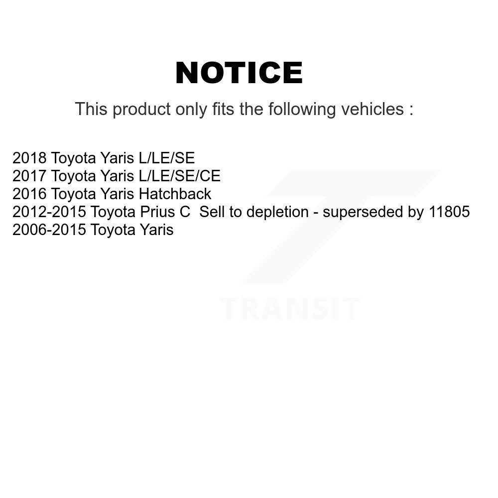 2016-2018 Toyota Yaris  , 2012-2015 Toyota Prius C  , 2006-2015 Toyota Yaris  Front Left Suspension Strut Coil Spring Assembly Kit