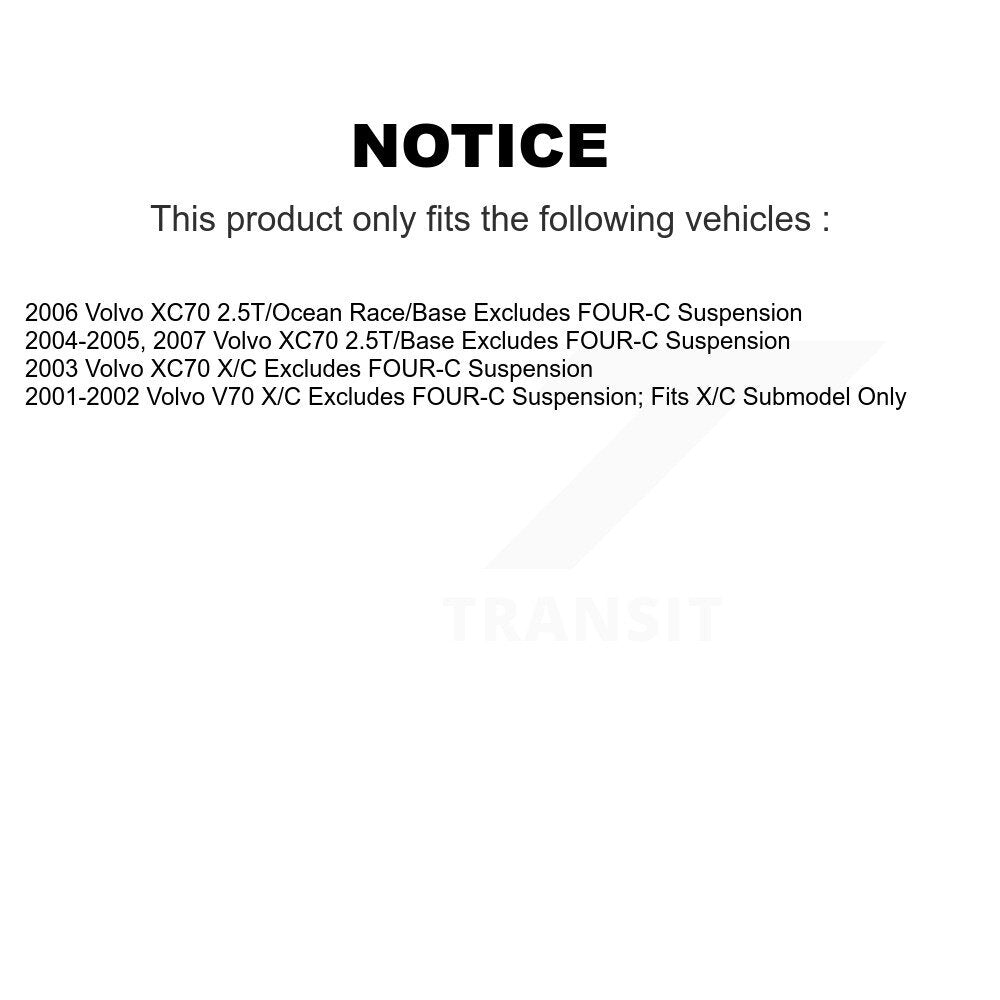 2007 Volvo XC70 , 2006 Volvo XC70 , 2004-2005 Volvo XC70  , 2003 Volvo XC70 , 2001-2002 Volvo V70  Front Left Suspension Strut Coil Spring Assembly Kit