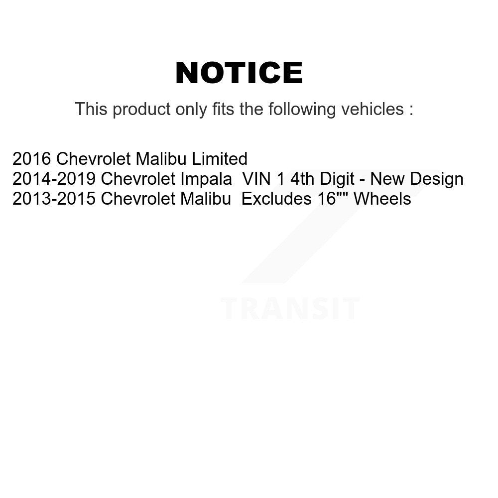2016 Chevrolet Malibu Limited , 2014-2019 Chevrolet Impala  , 2013-2015 Chevrolet Malibu  Front Right Suspension Strut Coil Spring Assembly Kit