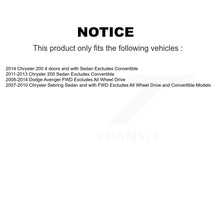 Load image into Gallery viewer, 2011-2014 Chrysler 200  , 2008-2014 Dodge Avenger  , 2007-2010 Chrysler Sebring  Rear Suspension Strut Coil Spring Assembly Kit