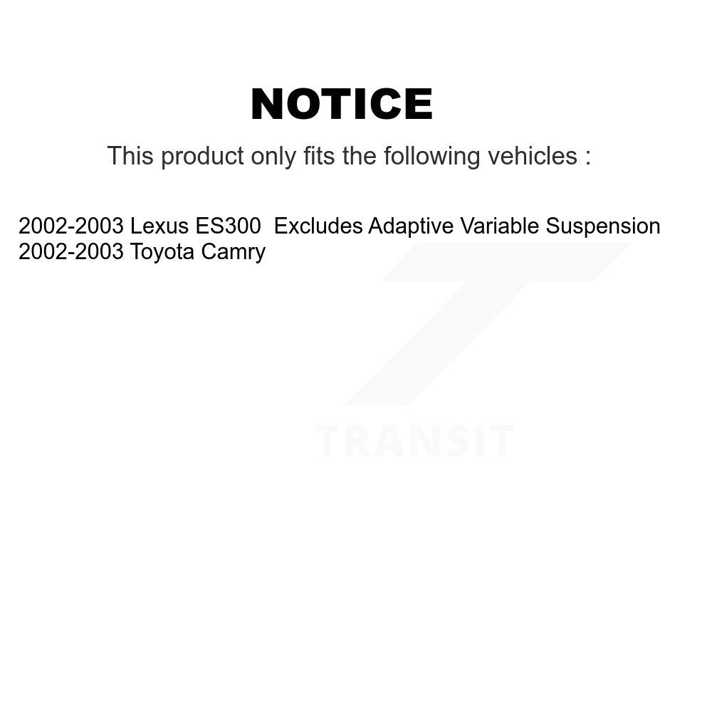 2002-2003 Lexus ES300  , 2002-2003 Toyota Camry  Rear Left Suspension Strut Coil Spring Assembly Kit