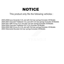 Charger l&#39;image dans la galerie, 2004-2007 Chevrolet Trailblazer  , 2004-2006 Chevrolet Trailblazer EXT  , 2004-2007 GMC Envoy  , 2004-2006 GMC Envoy XL  , 2004-2008 Isuzu Ascender  , 2004 Oldsmobile Bravada Front and Rear Suspension Strut Coil Spring Assembly Kit