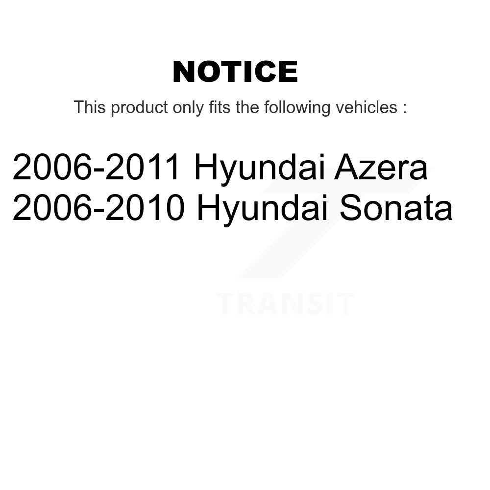 2006-2011 Hyundai Azera  , 2006-2010 Hyundai Sonata  Front and Rear Suspension Strut Coil Spring Assembly Kit
