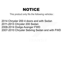 Load image into Gallery viewer, 2011-2014 Chrysler 200  , 2008-2014 Dodge Avenger  , 2007-2010 Chrysler Sebring  Front and Rear Suspension Strut Coil Spring Assembly Kit