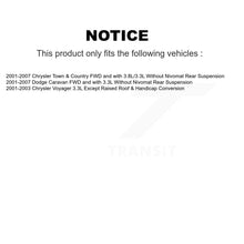 Charger l&#39;image dans la galerie, 2001-2007 Chrysler Town &amp; Country  , 2001-2003 Chrysler Voyager  , 2001-2007 Dodge Caravan  Front and Rear Suspension Strut Coil Spring Assembly Kit