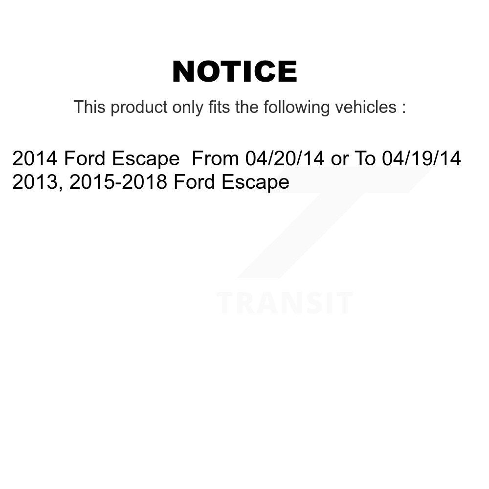 2013-2019 Ford Escape  Front and Rear Suspension Strut Coil Spring Assembly Kit