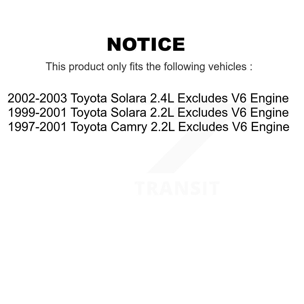 2002-2003 Toyota Solara  , 1999-2001 Toyota Solara  , 1997-2001 Toyota Camry  Front and Rear Suspension Strut Coil Spring Assembly Kit