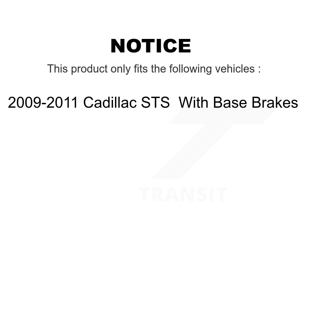 Front Rear Ceramic Brake Pads Kit For 2009-2011 Cadillac STS With Base Brakes