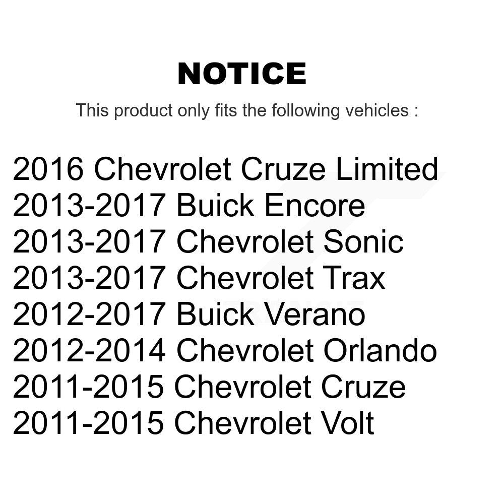 Front Rear Ceramic Brake Pads Kit For Chevrolet Cruze Buick Sonic Encore Trax