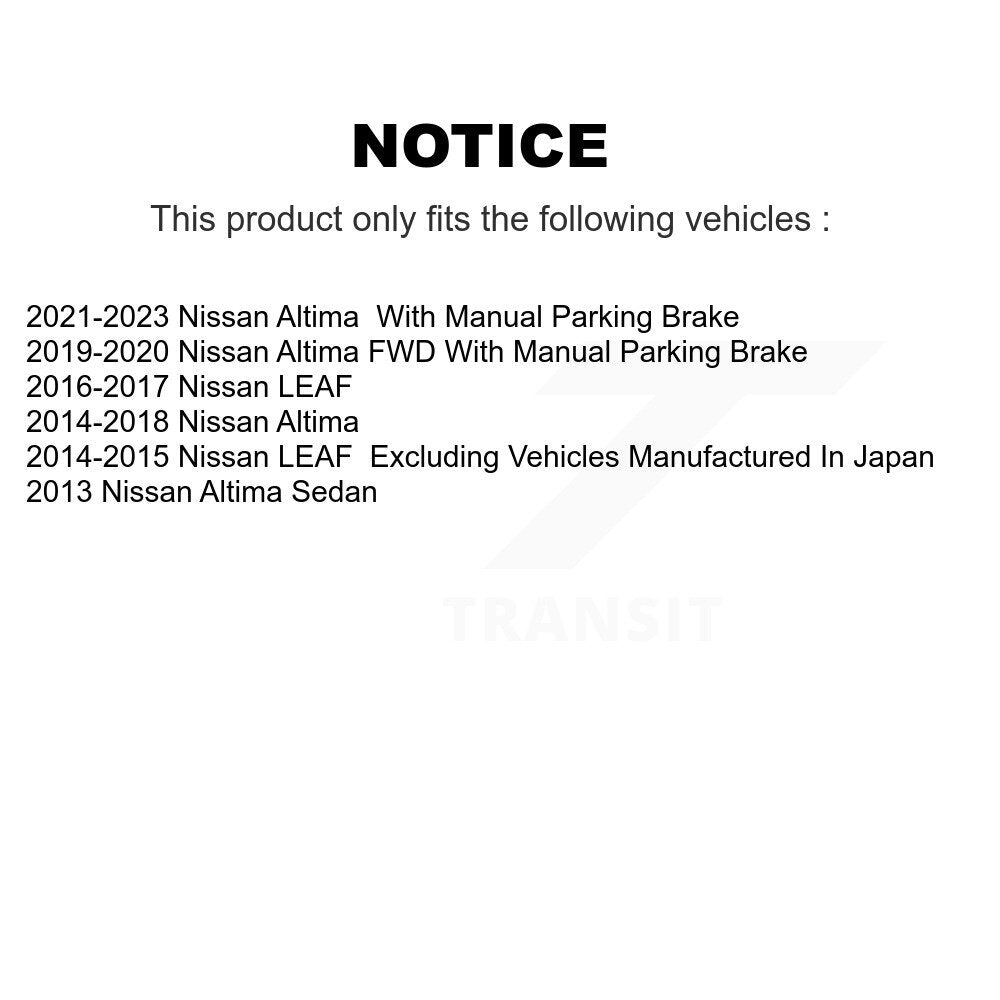 Front Rear Ceramic Brake Pads Kit For Nissan Altima LEAF