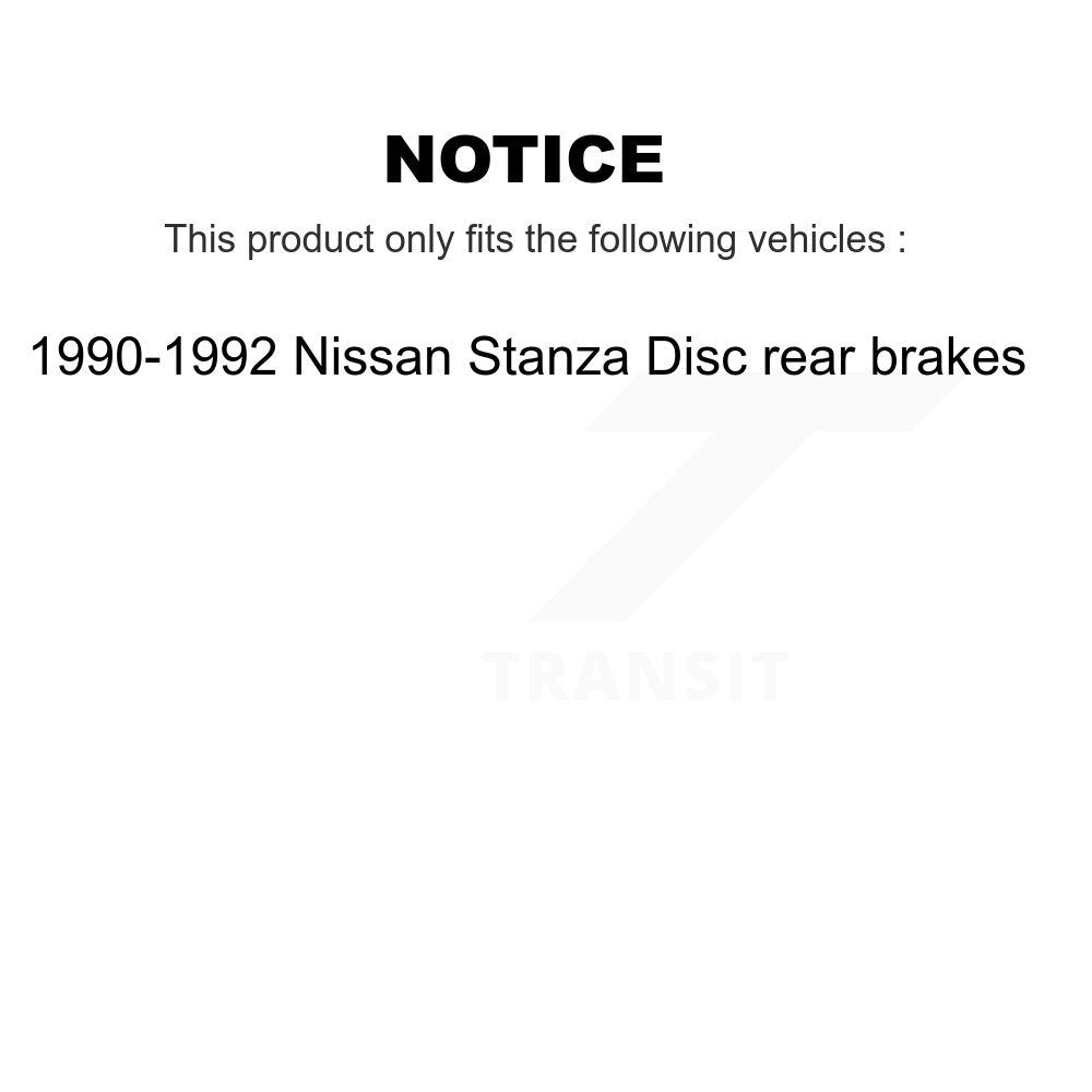 Front Rear Ceramic Brake Pads Kit For 1990-1992 Nissan Stanza Disc rear brakes