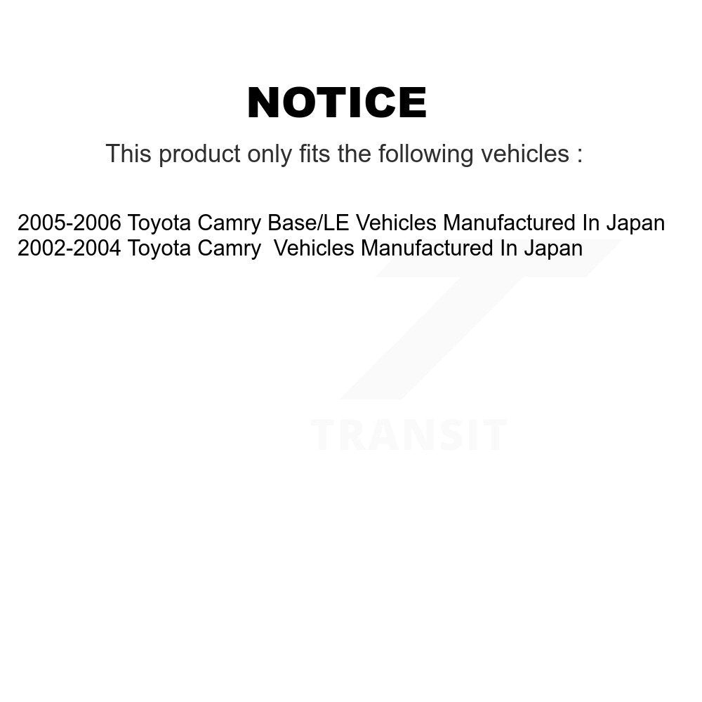 Front Rear Ceramic Brake Pad Kit For Toyota Camry Vehicles Manufactured In Japan