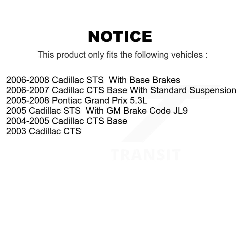 Front Rear Ceramic Brake Pads Kit For Cadillac Pontiac Grand Prix CTS STS