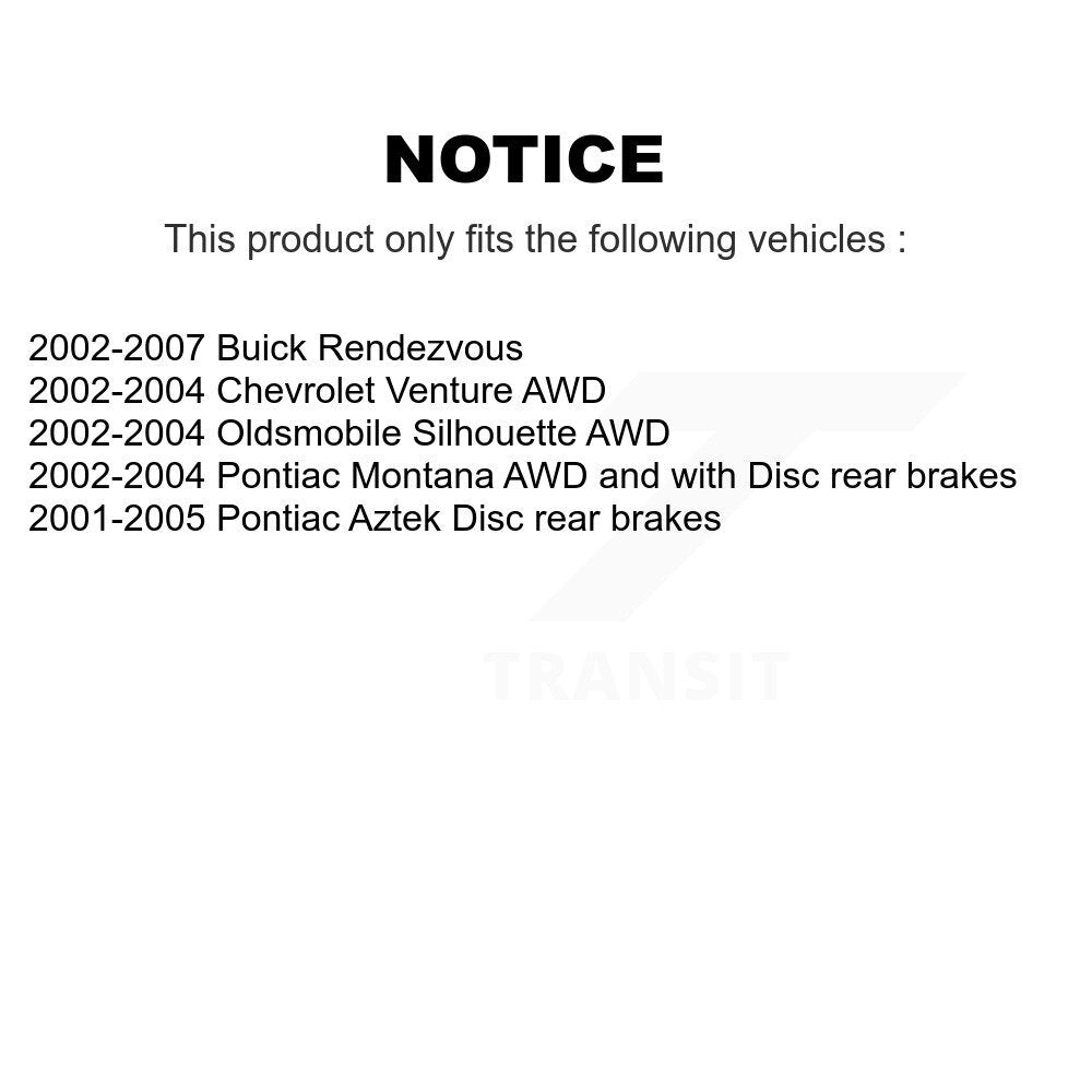 Front Rear Ceramic Brake Pads Kit For Buick Rendezvous Chevrolet Venture Pontiac