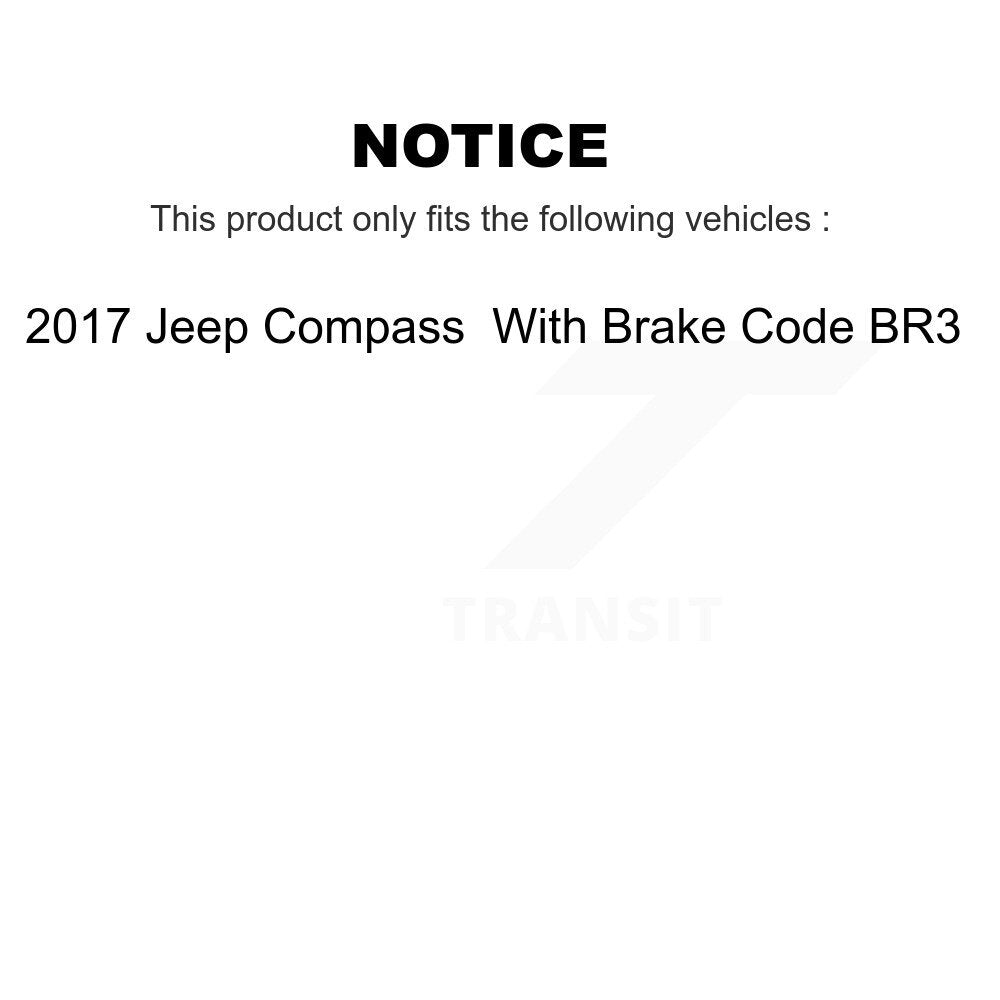 Front Rear Ceramic Brake Pads Kit For 2017 Jeep Compass With Code BR3