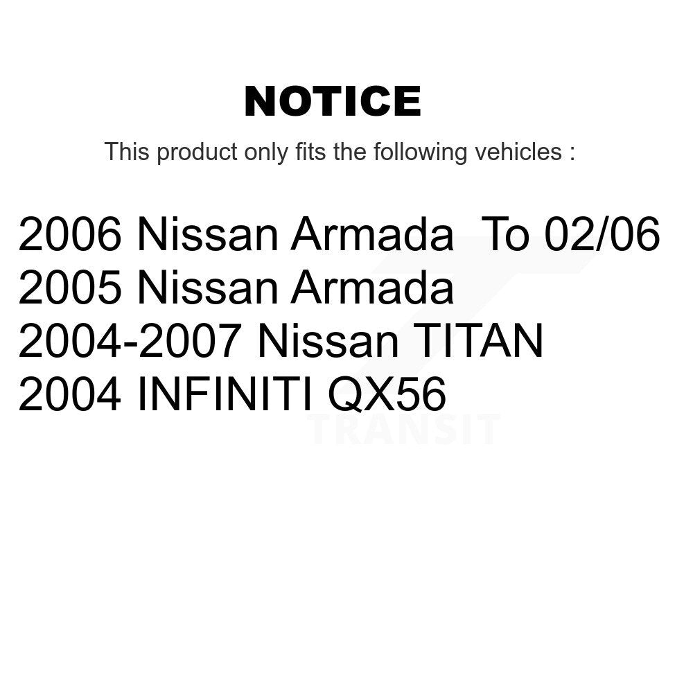 Front Rear Ceramic Brake Pads Parking Shoe Kit For Nissan Titan Armada QX56