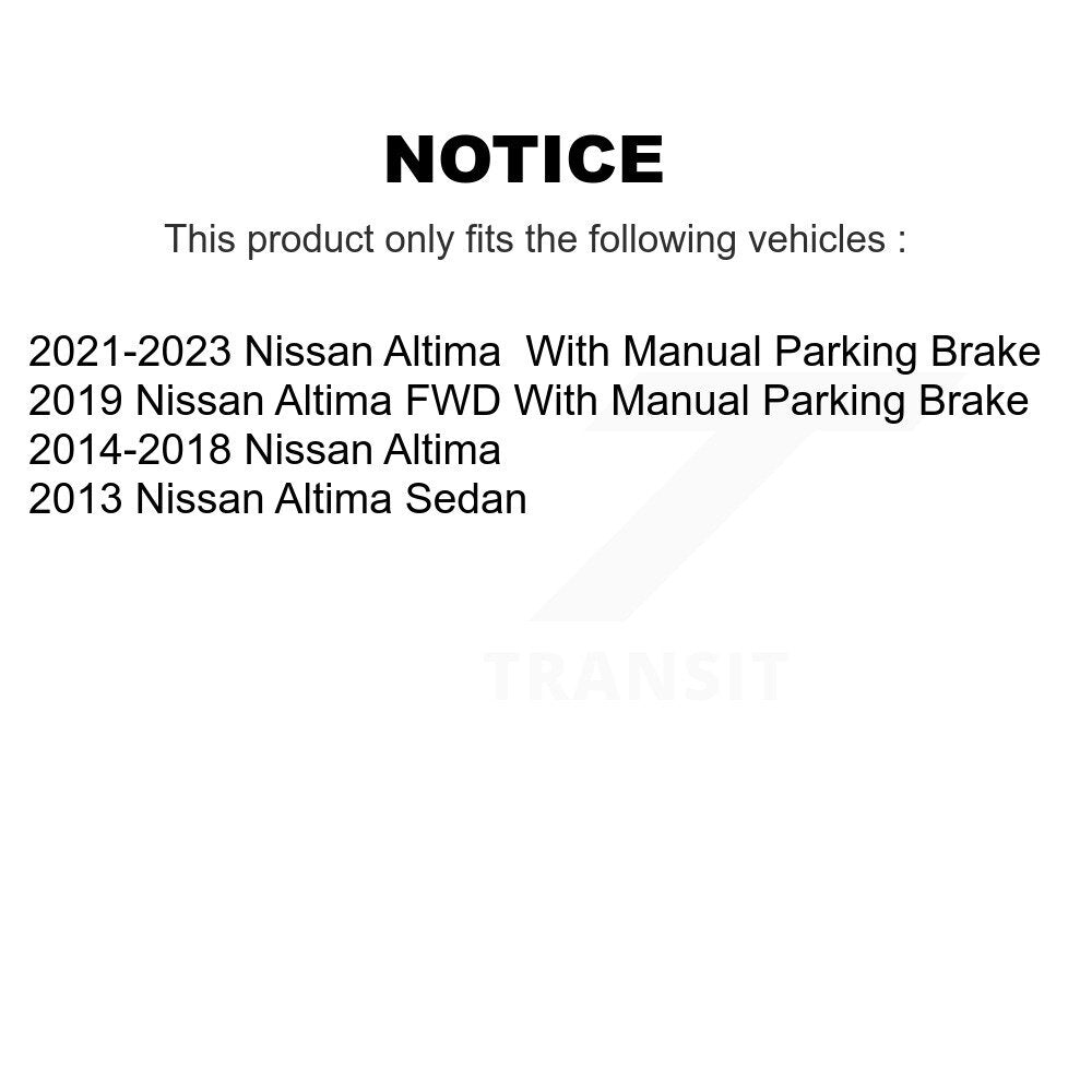 Front Rear Ceramic Brake Pads And Parking Shoes Kit For Nissan Altima