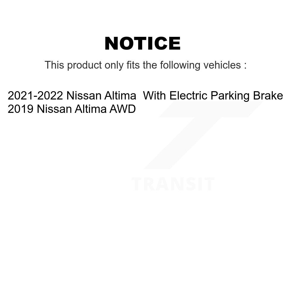 Front Rear Ceramic Brake Pads And Parking Shoes Kit For 2019 Nissan Altima AWD