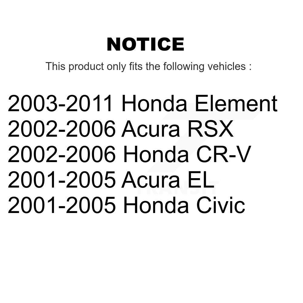 Front Lower Rearward Suspension Arm Bushing Pair For Honda Civic CR-V Acura Element EL KTR-102230
