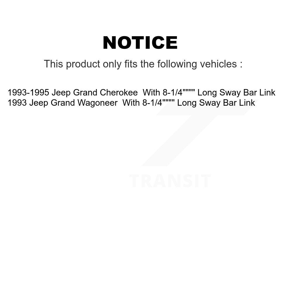 Front Rear Suspension Stabilizer Bar Link Kit For Jeep Grand Cherokee Wagoneer KTR-103276